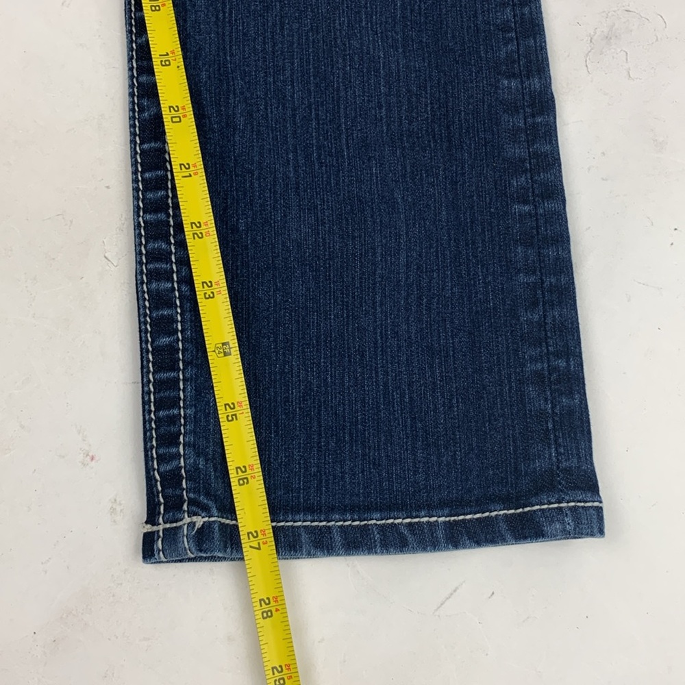 Miss Me Straight Jeans Med dark wash denim stretch Flap bling stud pockets - Picture 11 of 14